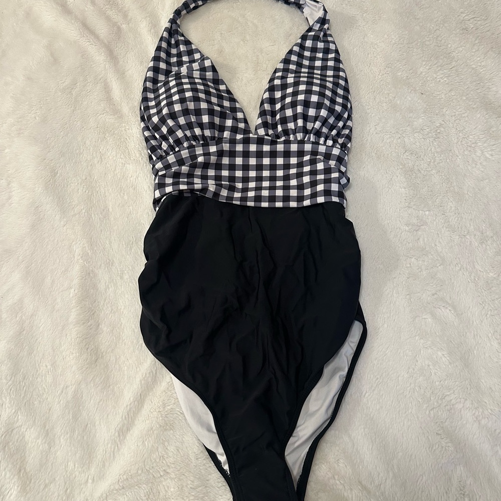 Checkered One Piece Swimsuit | Size M
